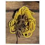 2 ropes, yellow nylon 50ï¿½+, brown 15ï¿½+