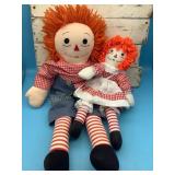 Raggedy Ann & Andy w/orange hair, largest is 24"