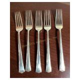 5 Gorham Sterling Greenbrier dinner forks, 8",