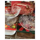 5 pc glass serving trays-14ï¿½, & glass etched