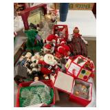 Christmas, decor, elves, Santas, glass, hearts,