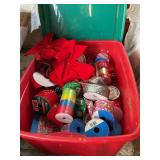Ribbon assortment & bows, many NIP. In tote