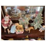 8 pc ceramic holiday scene 15" tallest