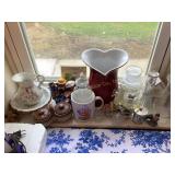 Shelf content only- vases,glassware,mug,etc