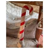Blowmold candy cane 39" tall concrete filled not