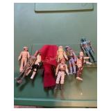 9 Star Wars figures  4.5 tallest shows wear