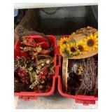 2 totes decorative wreaths, fall, Grapevine,