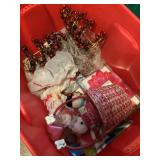 Misc. Holiday decor w/lidded tote