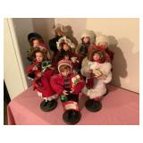 8 Christmas Carolers, 9", etc. NWT