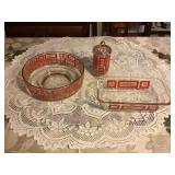 3pc. Glasbake atomic starburst - bowl 9" x 3ï¿½