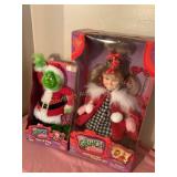 2 The Grinch Dolls, NIB, tallest is 16"