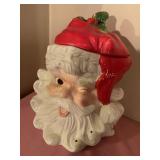 Ceramic Santa cookie jar, 9x12"