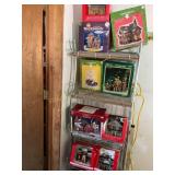 9 Lighted Christmas houses, fiber, optic fountain,