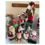 10 Santas, ceramic cookie jar, bobble head,