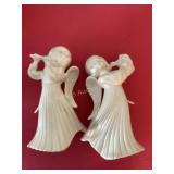 2 ceramic angels dated 1990, 12" tall