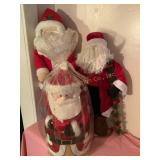 3 Santaï¿½s, largest is 27"H