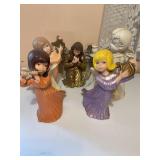 5 ceramic angels 13" tallest