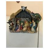Ceramic nativity, 8" tall