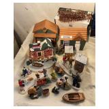 Porcelain and wood buildingsCabin, ice fishing,