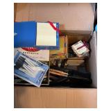 Misc lot cigar boxes, notepads, office supplies