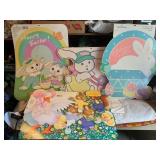 8 Hallmark Easter cardboard decorations, some