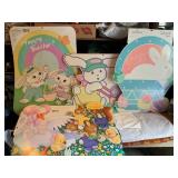 8 Hallmark Easter cardboard decorations, some show