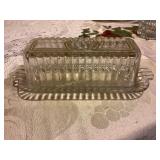 Glass butter dish 7.5"