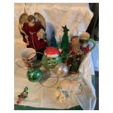 Misc. holiday decor lot - trees, angel, deer,