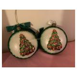 2 FTD Waterford ornaments, 3.5"D