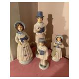 4 Resin Carolers, tallest is 10.5", Japan