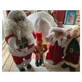 Lighted Christmas caroler, moose, musical soldier,