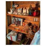 Misc. lot- ceramic houses, bunnies, croquet set,