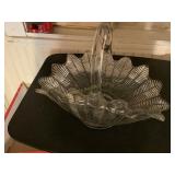 Fern glass basket 11"h