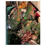 Misc. Christmas decor- wreaths, trees, greenery,