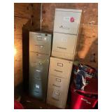 3 Metal file cabinets- 2 drawer, three drawer,