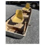 12 foot aluminum flat bottom boat, two paddles,
