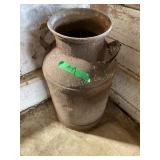 Milk can no lid shows wear