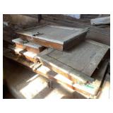 6 Vtg heavy duty wood/glass doors,  25x35" largest