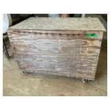 Wood chest w/kindling wood, 41x24x28"