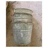 4 Metal buckets, show wear