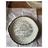 Royal China countryside, green round serving
