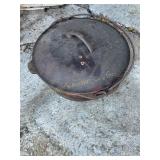 Cast iron ok pot 10.5" dia. Shows wear