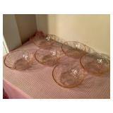 6 Vtg sandwich ware dishes- bowls 4.5"D