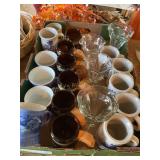 Mugs, root beer mugs, sundae glasses, pottery