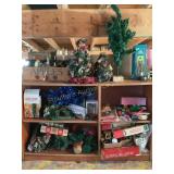 Wood shelf w/ contents-Christmas decor, etc.