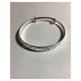 Sterling silver 925 etched floral bracelet, .6 oz.