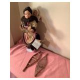 Sakla and Omuk Eskimo doll, Danbury Mint, 15",