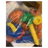 Tupperware plastic toys, Zoo it, etc.