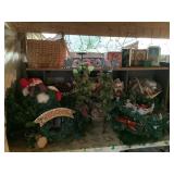 Wood shelf with contents- Christmas decor