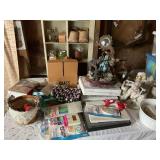 Misc. decor- picture frames, ceramic figurines,